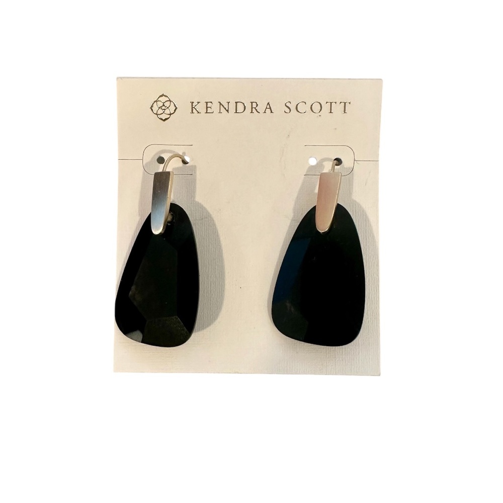 NEW Kendra Scott Marty Drop Earring in Black/Gold